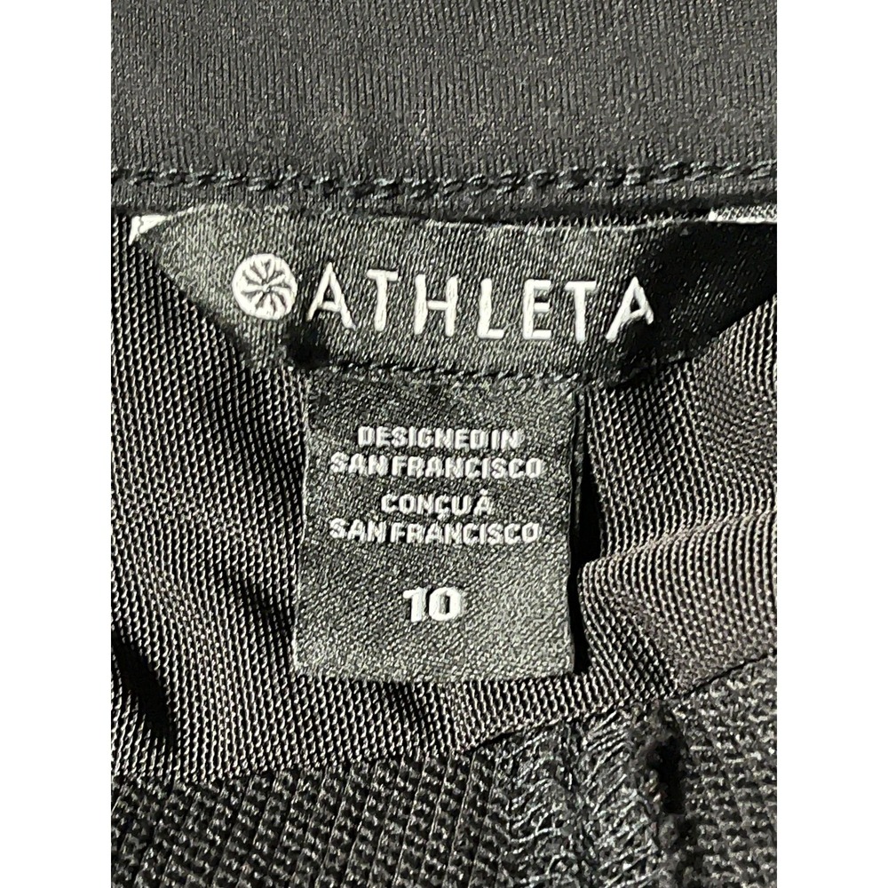 Athleta Pants Womens 10 Black Jogger Elastic Waist Zip Pockets Stretch Travel - Picture 4 of 11